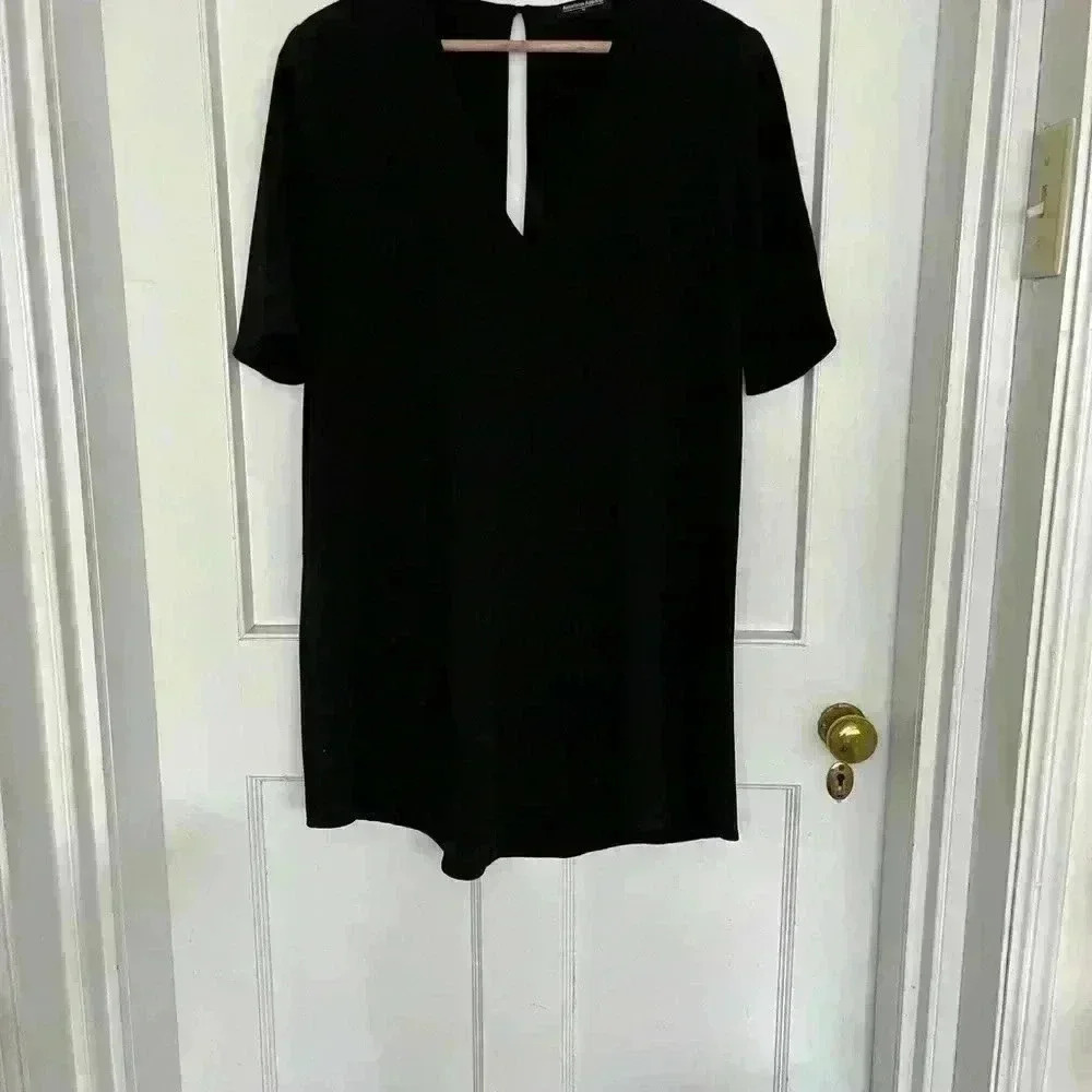 American Apparel Black Dress With Long  Keyhole Back - Picture 3 of 8